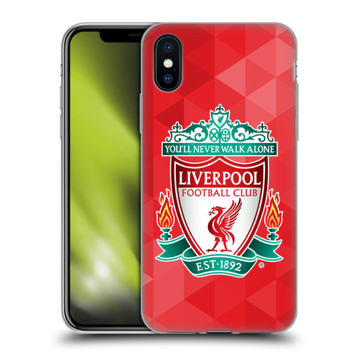 Liverpool Football Club Crest 1 Red Geometric 1 Soft Gel Case for Apple iPhone X / iPhone XS