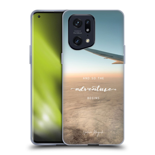 Nature Magick So The Adventure Begins Quote Airplane Soft Gel Case for OPPO Find X5 Pro