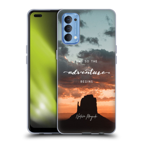 Nature Magick So The Adventure Begins Quote Desert Soft Gel Case for OPPO Reno 4 5G