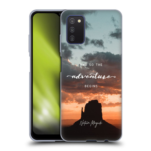 Nature Magick So The Adventure Begins Quote Desert Soft Gel Case for Samsung Galaxy A03s (2021)