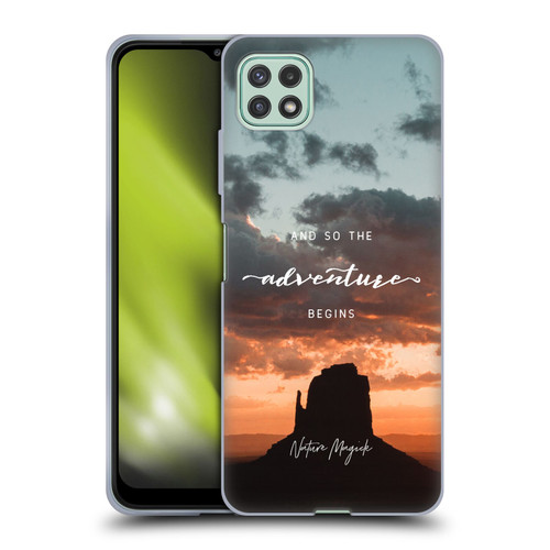Nature Magick So The Adventure Begins Quote Desert Soft Gel Case for Samsung Galaxy A22 5G / F42 5G (2021)