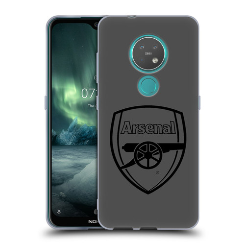 Arsenal FC Crest 2 Black Logo Soft Gel Case for Nokia 6.2 / 7.2