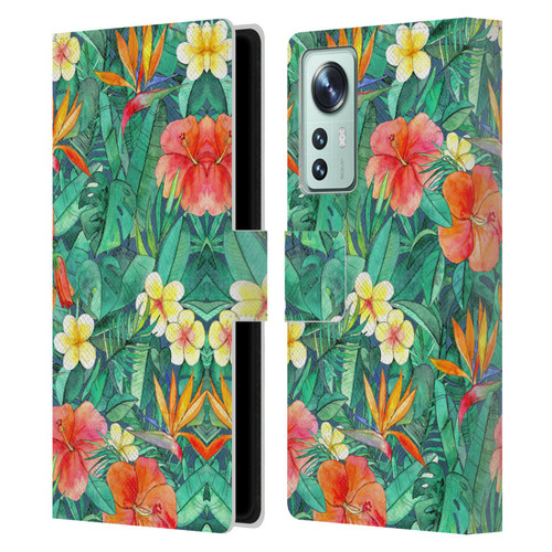 Micklyn Le Feuvre Florals Classic Tropical Garden Leather Book Wallet Case Cover For Xiaomi 12