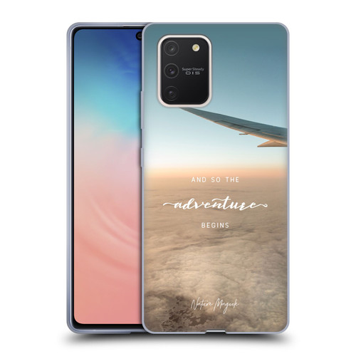 Nature Magick So The Adventure Begins Quote Airplane Soft Gel Case for Samsung Galaxy S10 Lite