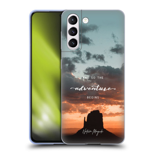 Nature Magick So The Adventure Begins Quote Desert Soft Gel Case for Samsung Galaxy S21 5G