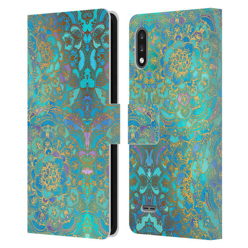 Micklyn Le Feuvre Mandala Sapphire and Jade Leather Book Wallet Case Cover For LG K22