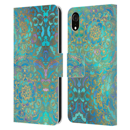 Micklyn Le Feuvre Mandala Sapphire and Jade Leather Book Wallet Case Cover For Apple iPhone XR