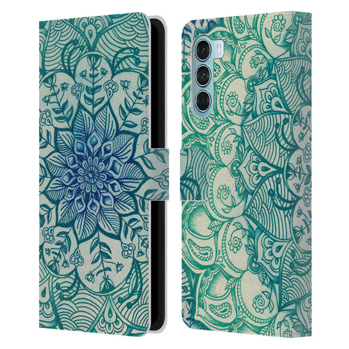 Micklyn Le Feuvre Mandala 3 Emerald Doodle Leather Book Wallet Case Cover For Motorola Edge S30 / Moto G200 5G
