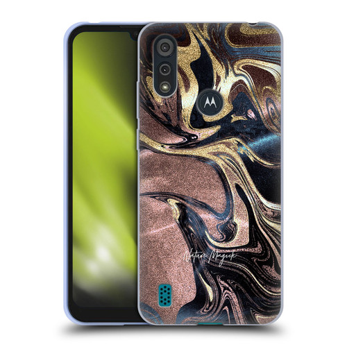 Nature Magick Luxe Gold Marble Metallic Gold Soft Gel Case for Motorola Moto E6s (2020)