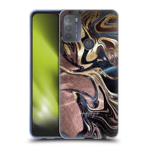 Nature Magick Luxe Gold Marble Metallic Gold Soft Gel Case for Motorola Moto G50