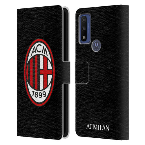 AC Milan Crest Full Colour Black Leather Book Wallet Case Cover For Motorola G Pure