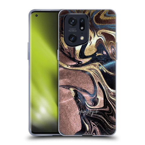 Nature Magick Luxe Gold Marble Metallic Gold Soft Gel Case for OPPO Find X5 Pro