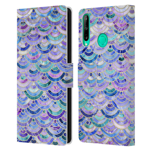 Micklyn Le Feuvre Marble Patterns Mosaic In Amethyst And Lapis Lazuli Leather Book Wallet Case Cover For Huawei P40 lite E
