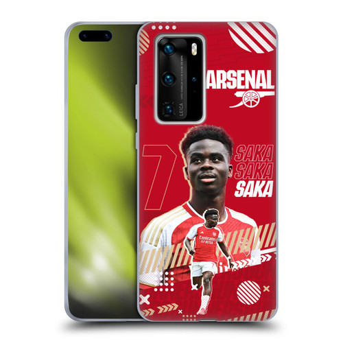 Arsenal FC 2023/24 First Team Bukayo Saka Soft Gel Case for Huawei P40 Pro / P40 Pro Plus 5G