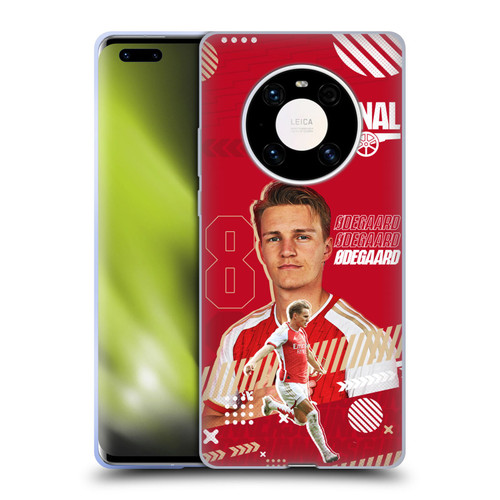 Arsenal FC 2023/24 First Team Martin Ødegaard Soft Gel Case for Huawei Mate 40 Pro 5G