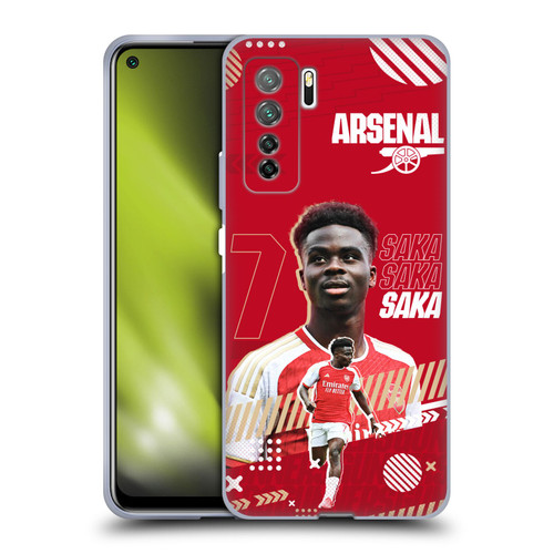 Arsenal FC 2023/24 First Team Bukayo Saka Soft Gel Case for Huawei Nova 7 SE/P40 Lite 5G