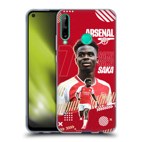 Arsenal FC 2023/24 First Team Bukayo Saka Soft Gel Case for Huawei P40 lite E