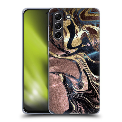 Nature Magick Luxe Gold Marble Metallic Gold Soft Gel Case for Samsung Galaxy S21 FE 5G