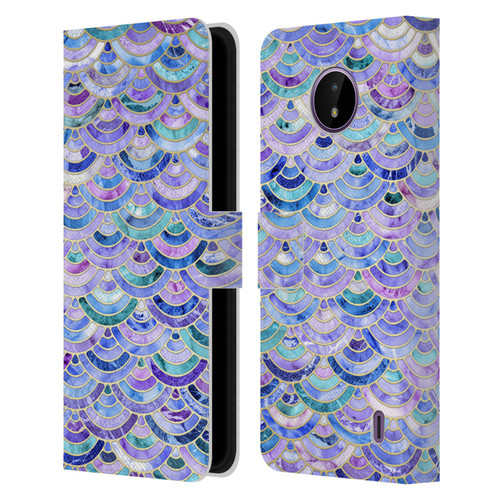 Micklyn Le Feuvre Marble Patterns Mosaic In Amethyst And Lapis Lazuli Leather Book Wallet Case Cover For Nokia C10 / C20