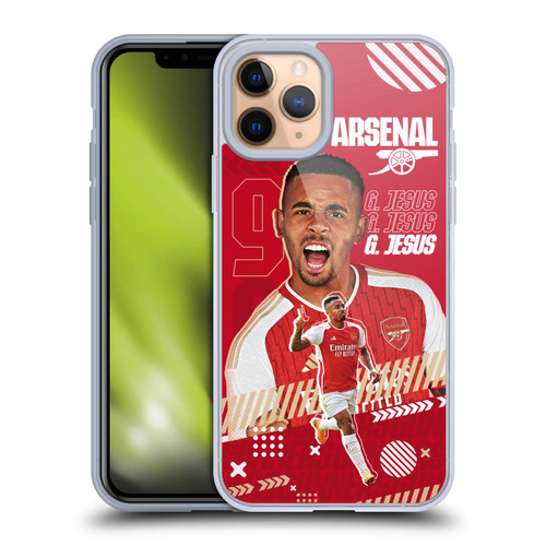 Arsenal FC 2023/24 First Team Gabriel Jesus Soft Gel Case for Apple iPhone 11 Pro