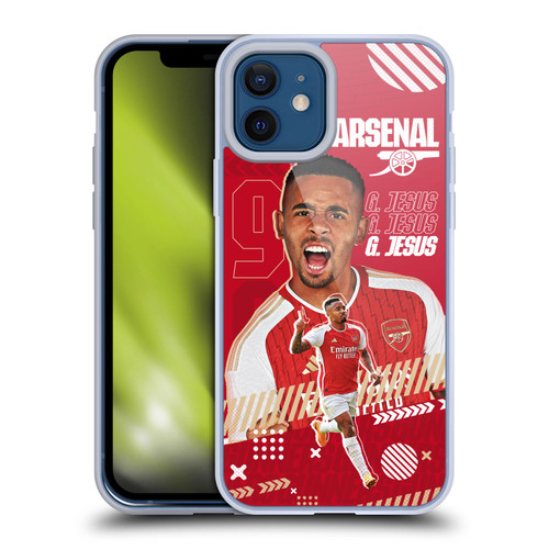 Arsenal FC 2023/24 First Team Gabriel Jesus Soft Gel Case for Apple iPhone 12 / iPhone 12 Pro