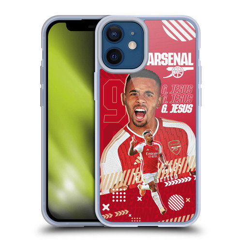 Arsenal FC 2023/24 First Team Gabriel Jesus Soft Gel Case for Apple iPhone 12 Mini