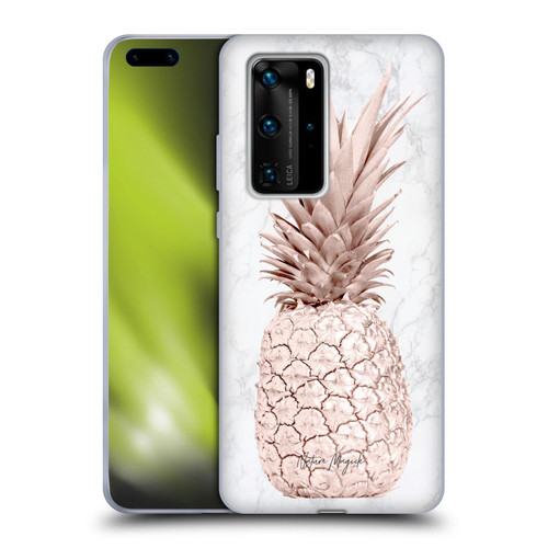 Nature Magick Rose Gold Pineapple On Marble Rose Gold Soft Gel Case for Huawei P40 Pro / P40 Pro Plus 5G