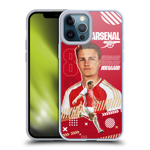 Arsenal FC 2023/24 First Team Martin Ødegaard Soft Gel Case for Apple iPhone 12 Pro Max