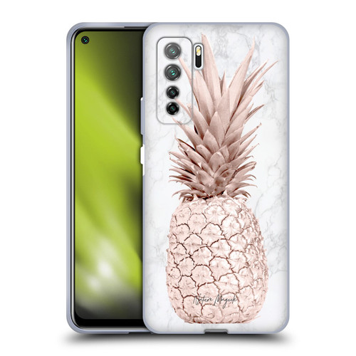 Nature Magick Rose Gold Pineapple On Marble Rose Gold Soft Gel Case for Huawei Nova 7 SE/P40 Lite 5G