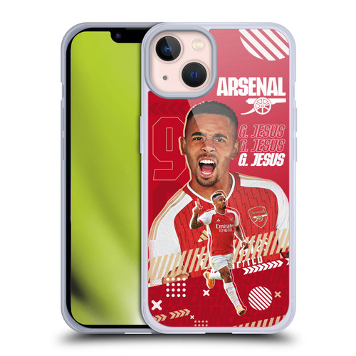 Arsenal FC 2023/24 First Team Gabriel Jesus Soft Gel Case for Apple iPhone 13