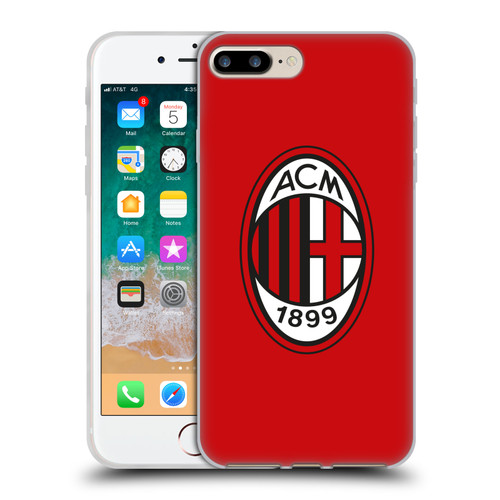 AC Milan Crest Full Colour Red Soft Gel Case for Apple iPhone 7 Plus / iPhone 8 Plus