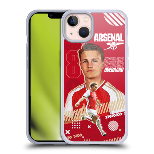 Arsenal FC 2023/24 First Team Martin Ødegaard Soft Gel Case for Apple iPhone 13