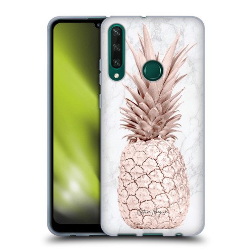 Nature Magick Rose Gold Pineapple On Marble Rose Gold Soft Gel Case for Huawei Y6p