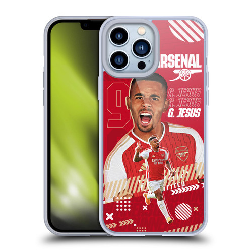 Arsenal FC 2023/24 First Team Gabriel Jesus Soft Gel Case for Apple iPhone 13 Pro Max