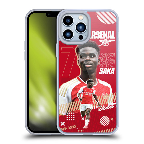 Arsenal FC 2023/24 First Team Bukayo Saka Soft Gel Case for Apple iPhone 13 Pro Max
