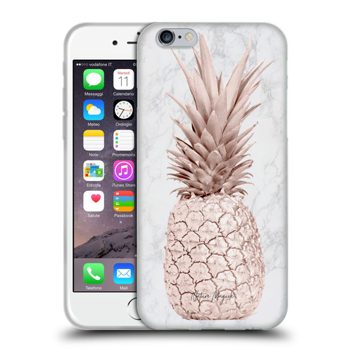 Nature Magick Rose Gold Pineapple On Marble Rose Gold Soft Gel Case for Apple iPhone 6 / iPhone 6s