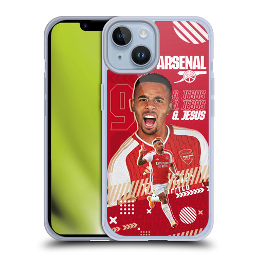 Arsenal FC 2023/24 First Team Gabriel Jesus Soft Gel Case for Apple iPhone 14