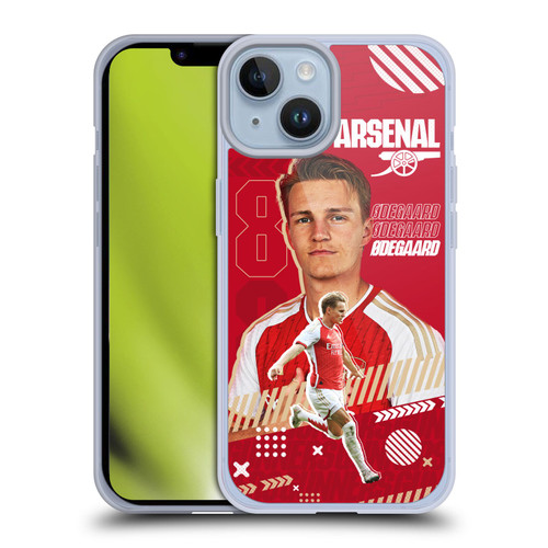 Arsenal FC 2023/24 First Team Martin Ødegaard Soft Gel Case for Apple iPhone 14