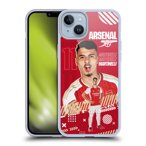 Arsenal FC 2023/24 First Team Gabriel Soft Gel Case for Apple iPhone 14 Plus
