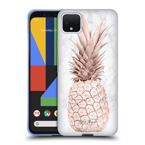 Nature Magick Rose Gold Pineapple On Marble Rose Gold Soft Gel Case for Google Pixel 4 XL