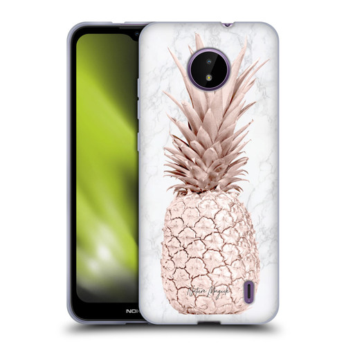 Nature Magick Rose Gold Pineapple On Marble Rose Gold Soft Gel Case for Nokia C10 / C20