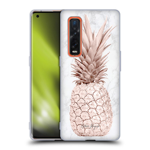 Nature Magick Rose Gold Pineapple On Marble Rose Gold Soft Gel Case for OPPO Find X2 Pro 5G