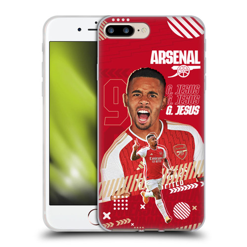 Arsenal FC 2023/24 First Team Gabriel Jesus Soft Gel Case for Apple iPhone 7 Plus / iPhone 8 Plus