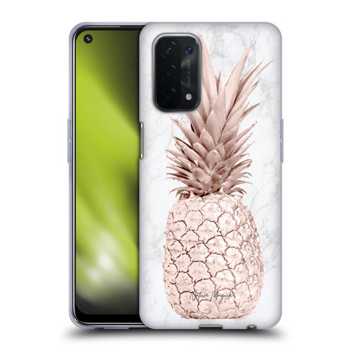 Nature Magick Rose Gold Pineapple On Marble Rose Gold Soft Gel Case for OPPO A54 5G