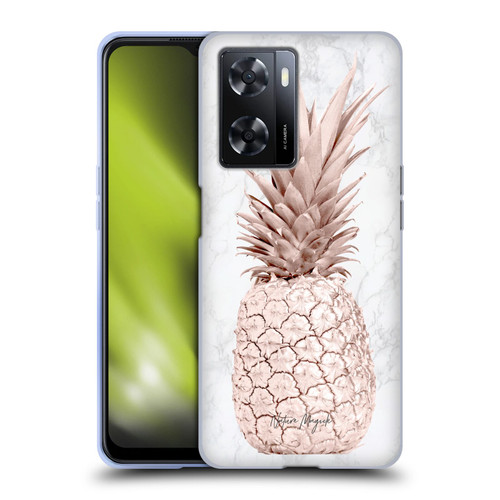 Nature Magick Rose Gold Pineapple On Marble Rose Gold Soft Gel Case for OPPO A57s