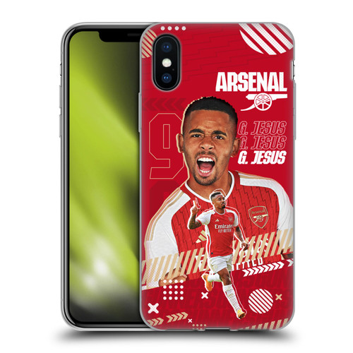 Arsenal FC 2023/24 First Team Gabriel Jesus Soft Gel Case for Apple iPhone X / iPhone XS