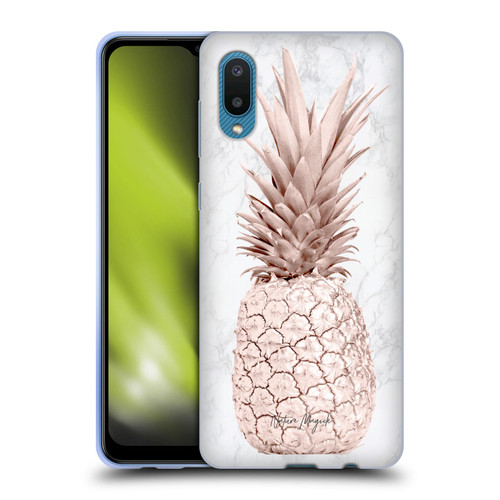 Nature Magick Rose Gold Pineapple On Marble Rose Gold Soft Gel Case for Samsung Galaxy A02/M02 (2021)