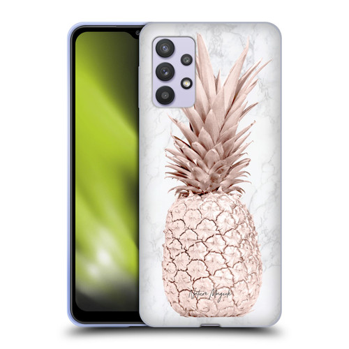 Nature Magick Rose Gold Pineapple On Marble Rose Gold Soft Gel Case for Samsung Galaxy A32 5G / M32 5G (2021)