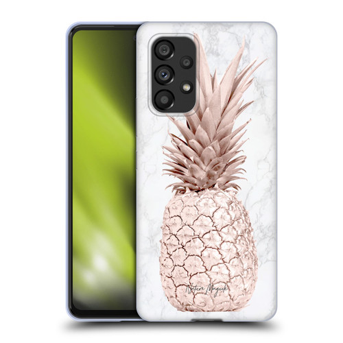 Nature Magick Rose Gold Pineapple On Marble Rose Gold Soft Gel Case for Samsung Galaxy A53 5G (2022)