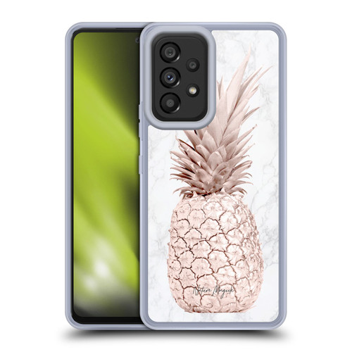 Nature Magick Rose Gold Pineapple On Marble Rose Gold Soft Gel Case for Samsung Galaxy A53 5G (2022)